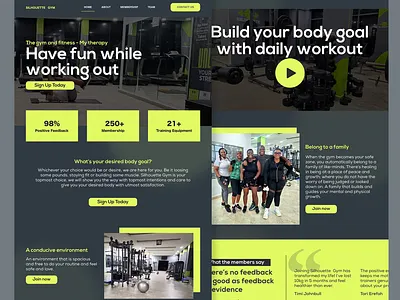 Silhouette Gym brand identity branding creative design figma fitness graphic design gym landing page ui ux website