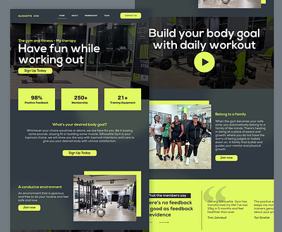 Silhouette Gym brand identity branding creative design figma fitness graphic design gym landing page ui ux website