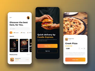 Foodie Express! app design banner brand design challenge creative dailyui digitalart ecommerce figma food