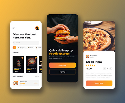 Foodie Express! app design banner brand design challenge creative dailyui digitalart ecommerce figma food