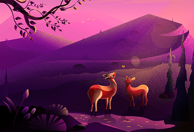 deer design illustration web