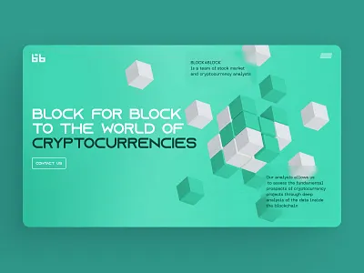Cryptanalytics website 3d crypto cube design graphic design green home key visual landing main page screen typography ui web website