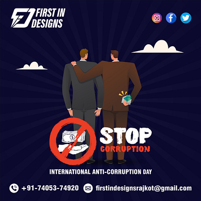 International Anti-Corruption Day branding design graphic design illustration post soicalmedia vector