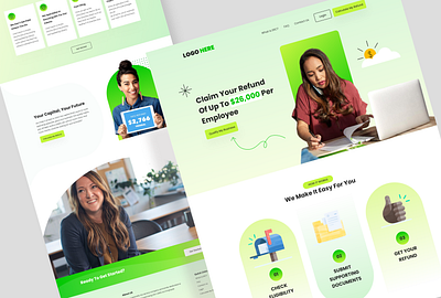 ERC landing page beautiful creative design employee retention credit erc icon landing page minimal refund tax ui uiuc web