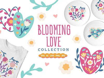 Blooming Love blooming love branding design floral flower graphic design graphic illustration illustration love product design vector