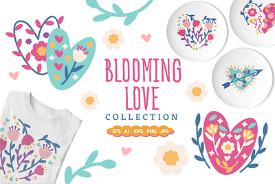 Blooming Love blooming love branding design floral flower graphic design graphic illustration illustration love product design vector