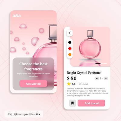 Perfume shop- UI Design app branding design graphic design illustration logo typography ui uiux ux vector