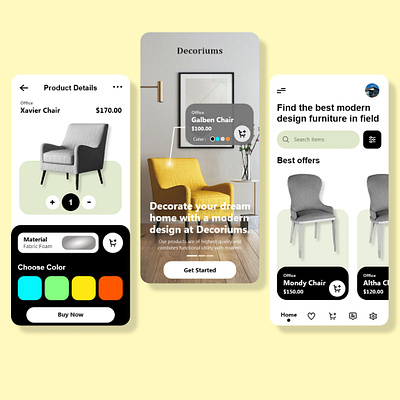 Furniture Shop-UI Design app branding design graphic design illustration logo typography uiux ux vector