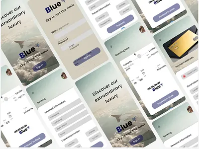 Blue wings Airline App UI Design adobe xd figma product design ui user experience user interface ux