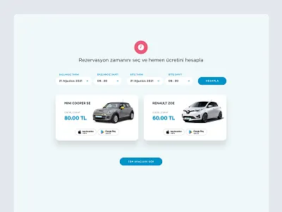 reservation section design ui ux web