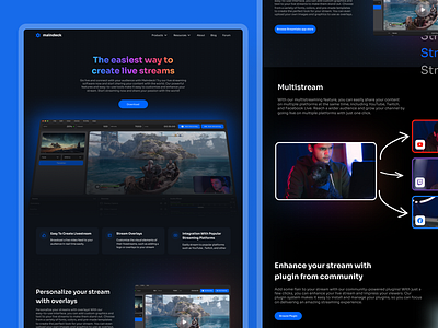 Maindeck - Landing Page #2 design graphic design icon landing page live stream live streaming product design software twitch ui uiux user experience user interface ux web website youtube