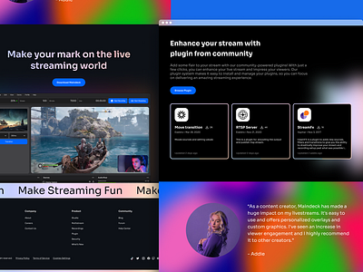 Maindeck - Landing Page #3 design graphic design icon landing page live stream live streaming product design software twitch ui uiux user experience user interface ux web website youtube