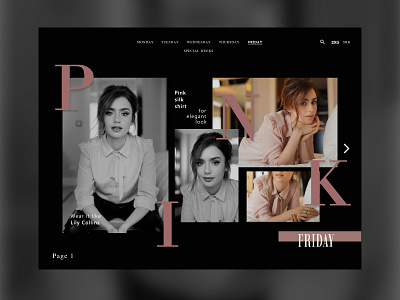 Fashion | Friday Look branding design digital design digital fashion fashion design fashion layout free style layout graphic design inspiration layout look inspiration magazine design outfit inspiration outfit layout product inspiration typography ui ui design ui layout