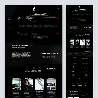 Knights Car Service Website black car car service chauffeur design graphic design knights motion graphics ui uidesign webdesign website