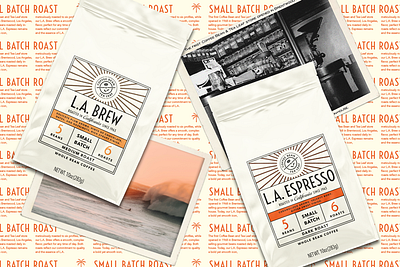 Coffee Bean Packaging Design art deco branding california coffee coffee bag coffee bean coffee packaging coffee shop espresso los angeles packaging rays retro small batch sun third wave typography vintage vintage branding vintage design