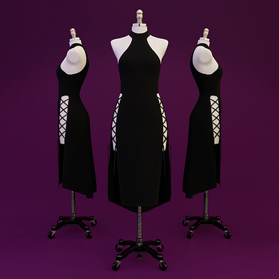 Evening Dress on Dress Form 3D model 3d dress graphic design rich