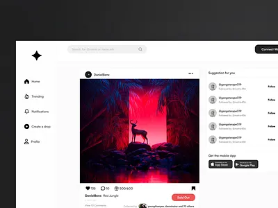 Showtime - Decentralized Social Media (Collect NFTs) design figma social media ui web3.0