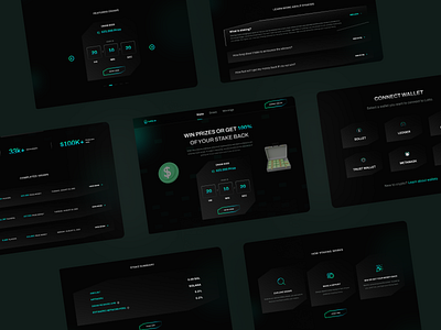 No-loss lottery dApp blockchain crypto defi design explore figma finance lottery lucky draw money prizes rewards staking technology tokens ui ux web3 website winnings