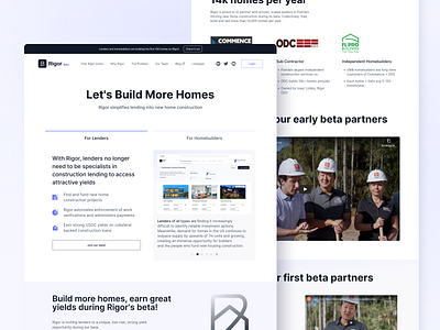 Rigor — Website branding business clean construction design graphic design graphs homebuildings homes investment landing lenders mobile money real estate ui ux web 3.0 website white