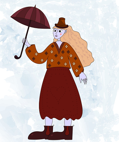 autumn girl illustration vector