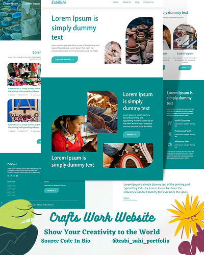 🎭Crafts Work Website 🤔 Creative Work ShowCase Website😉 cssanimation csstricks design figma design frontenddeveloper html5 htmltemplate javascript javascriptdeveloper ui ux web design web development webdeveloperslife websitebuilder