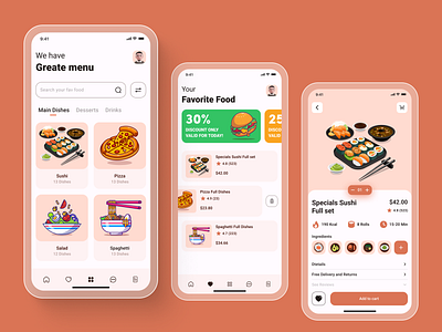 Food Ordering App delivery foodordering minimal mobileapp ondemand delivery ui ux vector