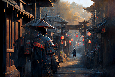 Samurai 5 ai art color concept design digital gradient hero illustration light midjourney minimal painting photoshop simple