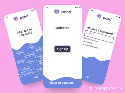 Dating app sign up flow concept app branding concept design experience flow product design sign up ui ux