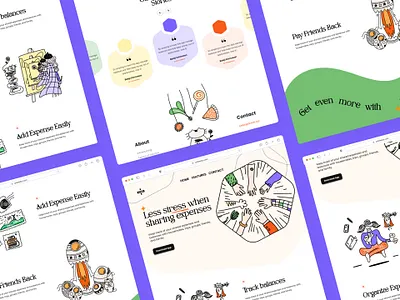 Landing page for spliting payments and settlement app. cryptocurrency design payments ui ux