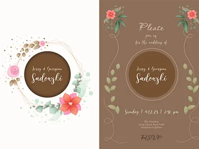 Rustic wedding invitation branding design graphic design illustration inspiring vector