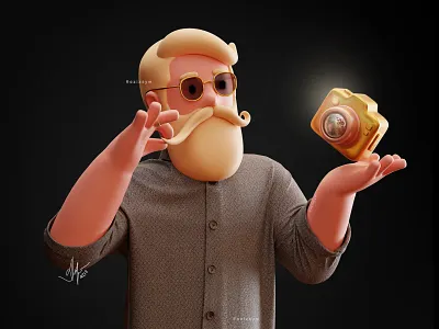 The Numismatist 3d 3d character 3d illustration 3dart beard blender c4d camera character character design gold graphic design hero hipster illustration mascot octane persona photosop render