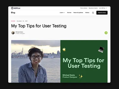 My Top Tips for User Testing article adplist blog article design research mentoring prototyping user testing ux design ux research