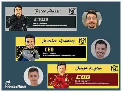 Email Signature Designs for MG COLLECTIBLES Company avatar caricature cartoon cartoon character cartoon logo cartoon mascot comic design illustration lego logo logo design mascot mascot design mascot logo resale signature vector logo