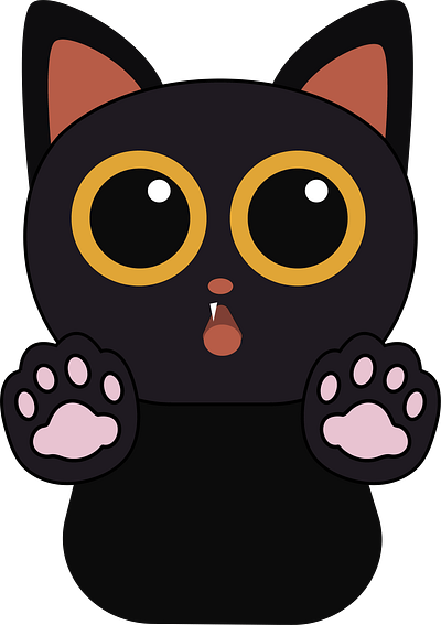 CAT BLACK animation cat graphic design ilustration logo