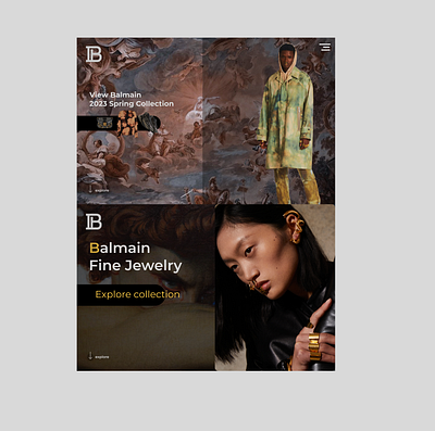 Balmain balmain branding design ui ux