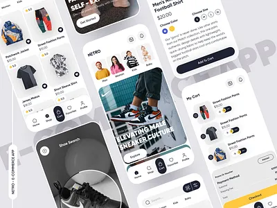 NETRO - E-commerce App app app concept branding cloth delivery clothing app e commerce fashion brand lifestyle minimal modern ui online shopping app online store shipping shop shopping company ui ux