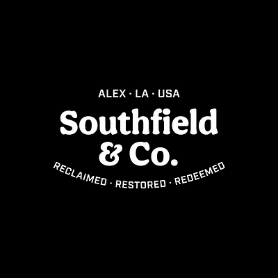 Southfield & Co. alexandria badge branding design identity logo louisiana minimal reclaimed redeemed restored simple southfield woodworking