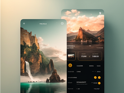 UI concept travel app 2 clean design midjourney ui ux