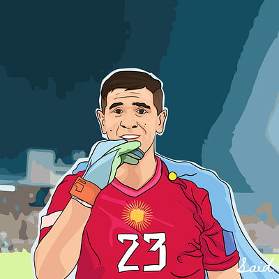 Emiliano Martínez - Saviors of Goal. adobe illustrator flat illustration football illustration vector