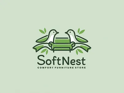 Soft Nest- furniture store brand brandidentity branding design font identity logo logotype