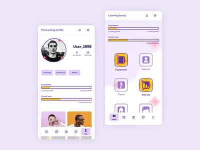 Hocus Focus mobile app app colors design education infinum academy learning photography ui ux