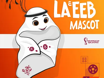 LAEEB MASCOT ILLUSTRATION design digital illustration fifa fifa worldcup flat footcall illustration illustration digital laeeb mascot minimal qatar qatar worldcup 2022 soccer vector worldcup