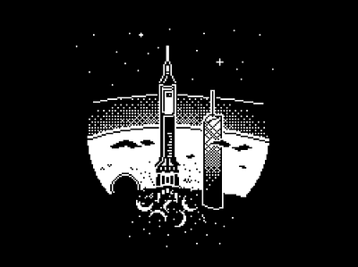 Launch 1 bit aseprite launch pixel pixel art planet rocket space