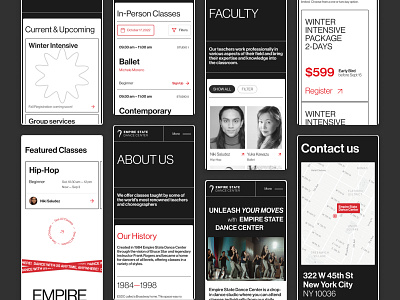 Empire State Dance Center Mobile adaptive concept dance dance center dance school mobile ui ux