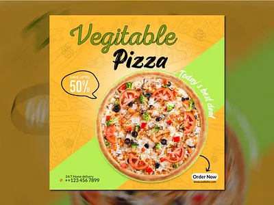 Pizza Food Social Media Banner Post Design Template branding burger king colorful delicious dominoze facebook banner fast food fast food shop food graphic design instagram kfc mahfuz jayed dezinyx mayonnaise mcdonalds pizza pizza hut pizza shop sause vegitable pizza