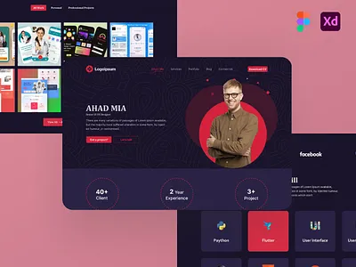 Portfolio landing page cv design landing page portfolio resume design ui ux