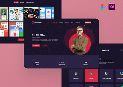 Portfolio landing page cv design landing page portfolio resume design ui ux