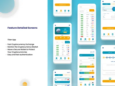 Cryptocurrencies Exchange Persian (TITAN) app branding design graphic design logo typography ui ux