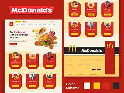 Landing Page Redesign - Mcdonalds branding creative footer creative landing page fastfood figma food resturant graphic design illustration landing page design mcdonalds photoshop redesign trendy design ui uiux web banner