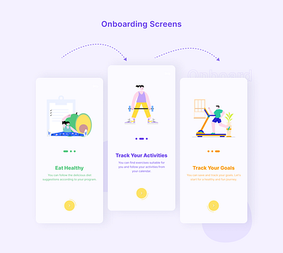 Fitness App Onboarding adobe illustrator app design design figma illustration ui ux